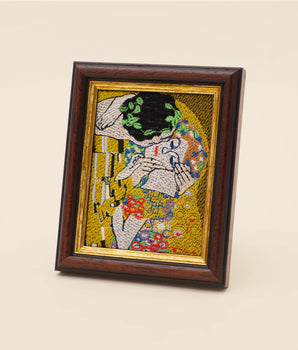 The Kiss (Detail) — Embroidered Painting