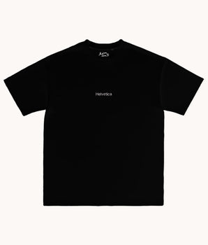 T-shirt with Custom Text in Helvetica Lettering