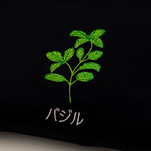 Basilikum - Pullover mit Stickerei