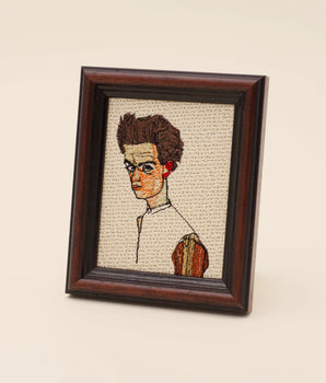 Egon Schiele – Gesticktes Gemälde