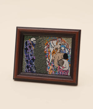 Tod und Leben – Gesticktes Gemälde