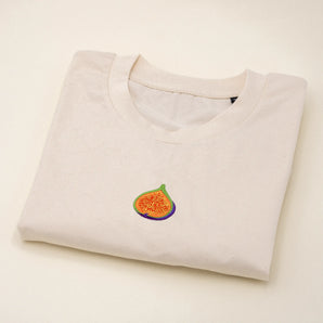 Fruchtige Feige - T-Shirt mit Stickerei